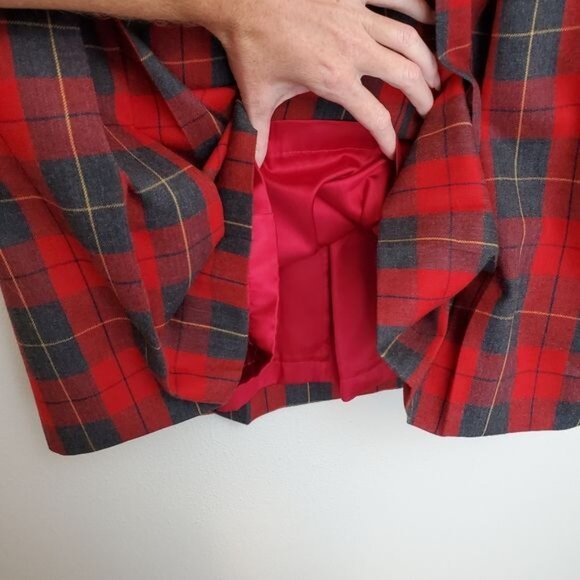 Vintage McHenry's plaid wool pleated midi skirt - Picture 4 of 9